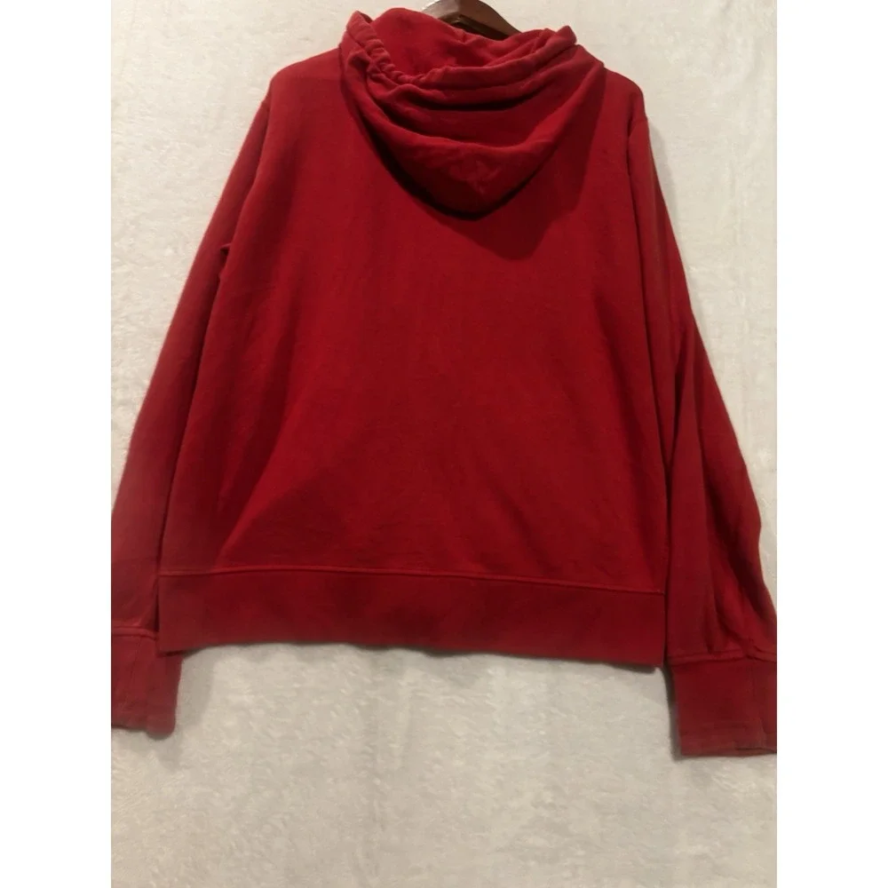 Vintage Y2K Polo Ralph Lauren Men's Large Red Full Zip Hoodie ‎ Blue Pony Logo